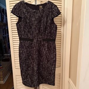 Tahari Black and White Patterned Mini Dress